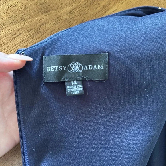 BETSY & ADAM Metallic-dot Ruffled Scuba Dress - Picture 8 of 16